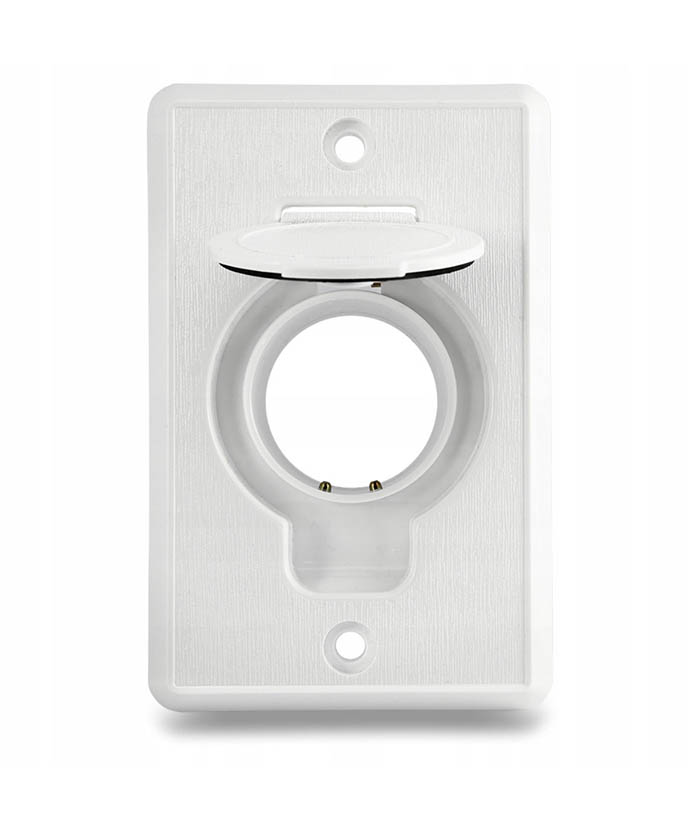 Vysavačová zásuvka WALL obdélník - bílá s nepřilnavým povrchem. Určeno pro centrální vysavače.